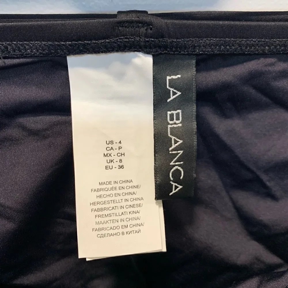 NWT LA BLANCA WOMANS black belted Bikini bottom size 4